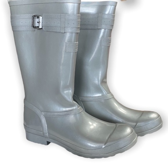 Sperry Silver/Gray Waterproof Rubber Boots Size 9M NWOB - Picture 2 of 9